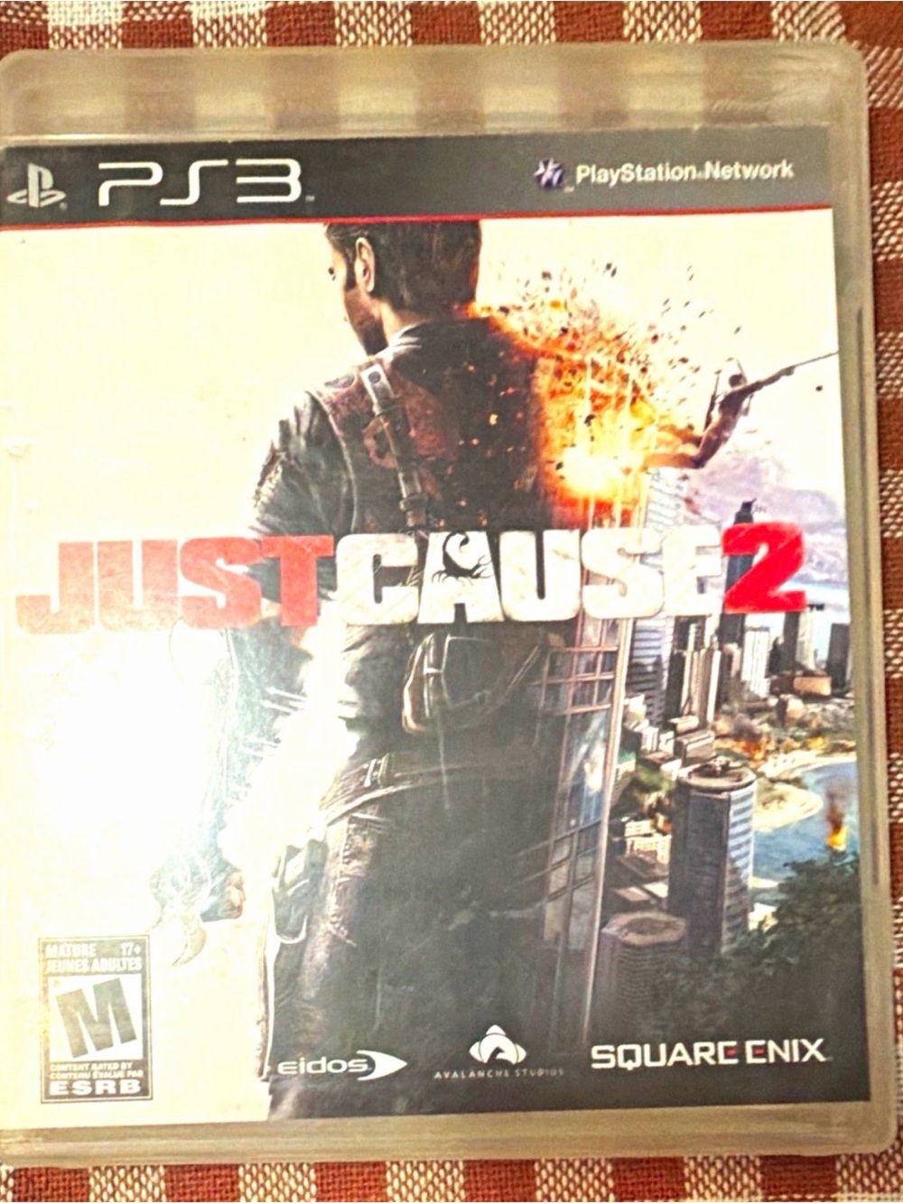 Sony PS3 Just Cause 2 Game Cover - Black, White, Red, Orange